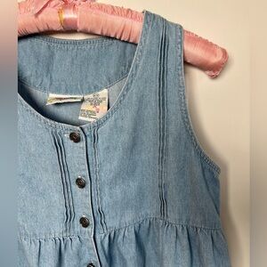 Vintage Northern Getaway Fit & Flare Button-Front Denim Utility Dress Medium